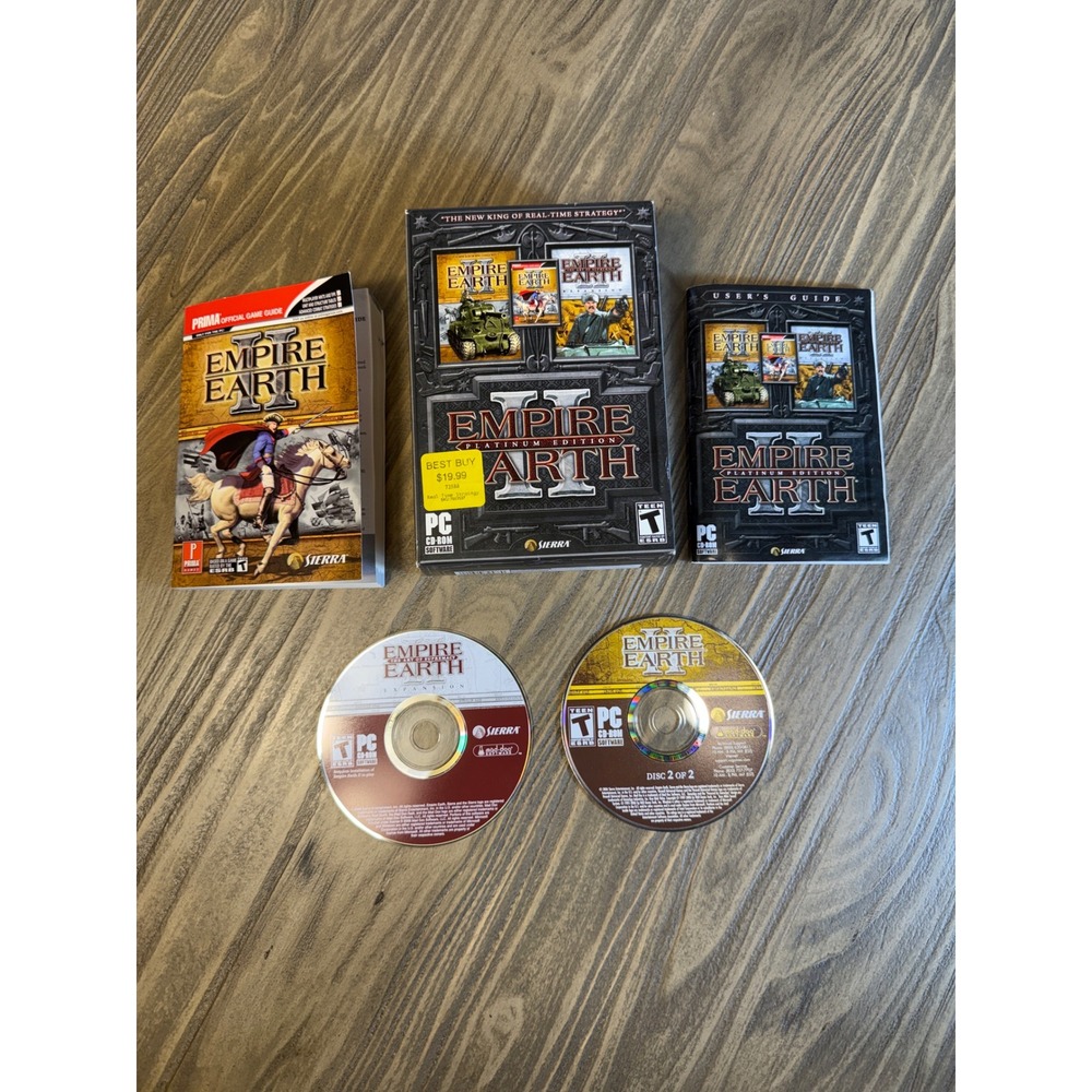 Empire Earth II Platinum Edition PC 2006 Sealed Big Box Bundle Guides Discs Lot
